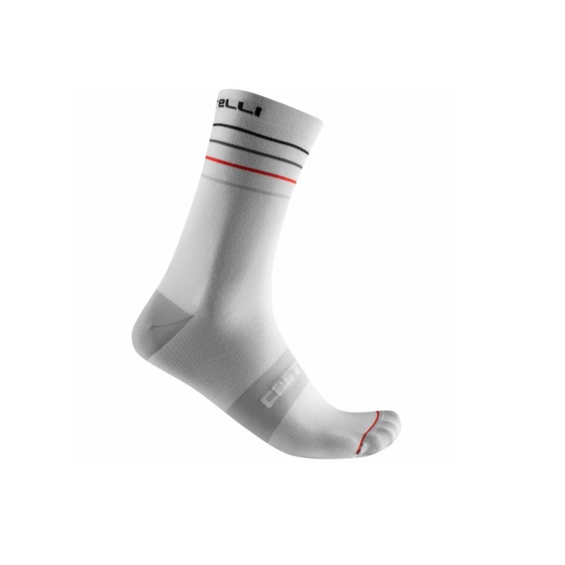 CASTELLI ENDURANCE 15 SOCK WHITE/BLACK/RED – XXL (SIZE 44-47)